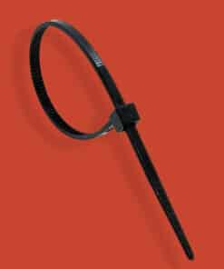 200mm long x 3.5mm wide black nylon cable ties (100pk)