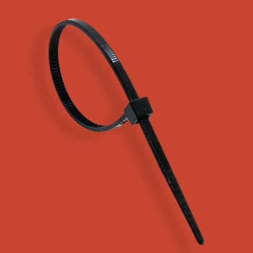250mm long x wide 4.8mm black nylon cable ties (100pk)